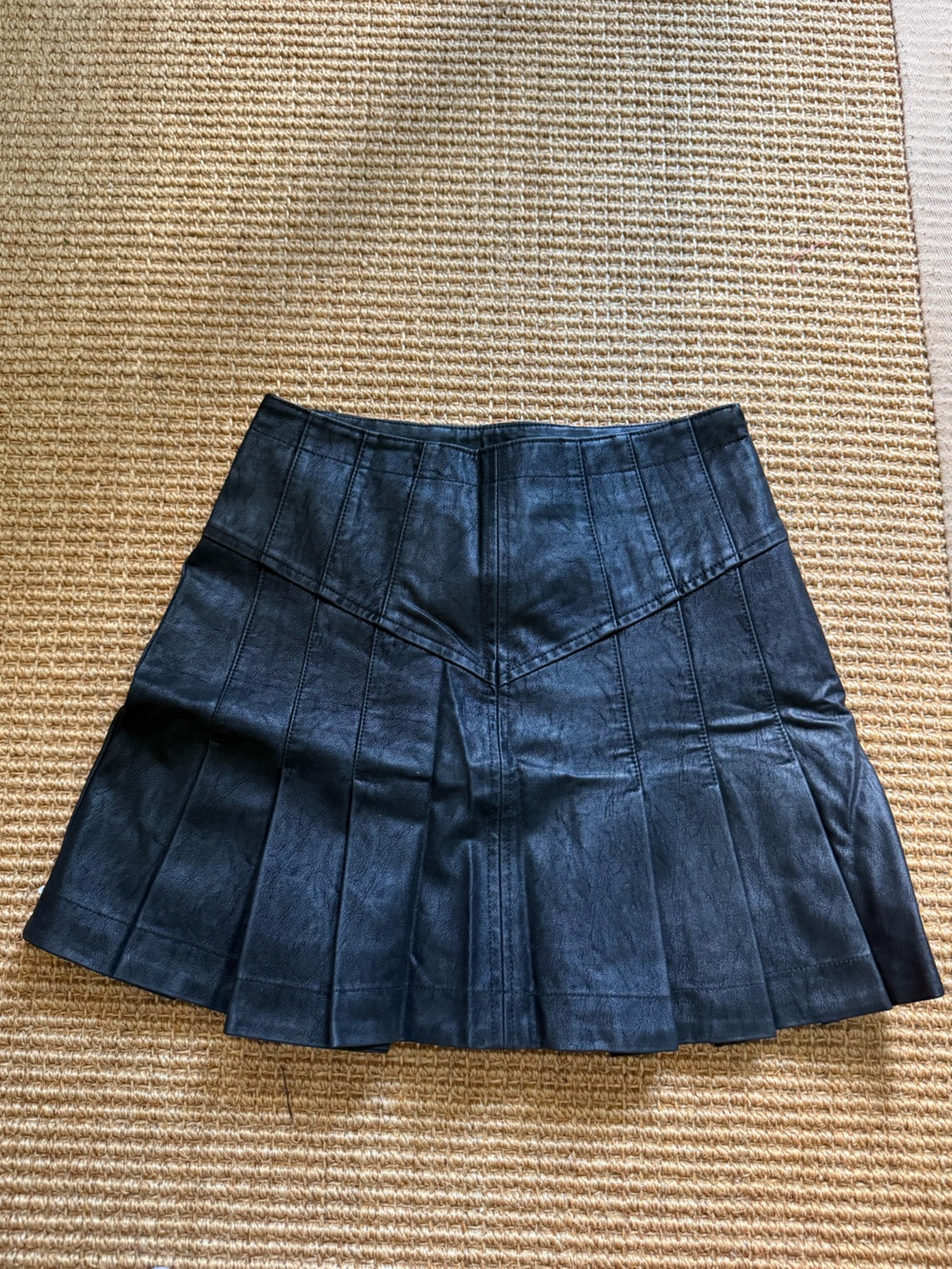 Free People Faux Leather Pleated Mini Skirt